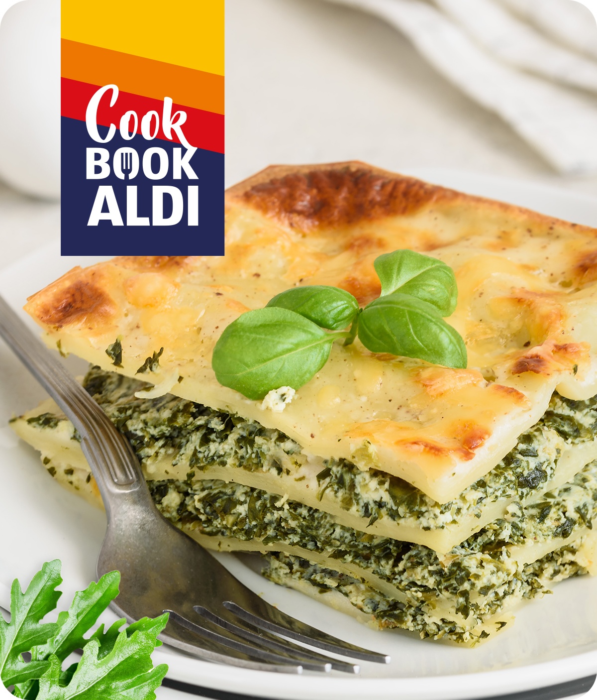 Lasagne vegetariane con pesto di rucola e ricotta