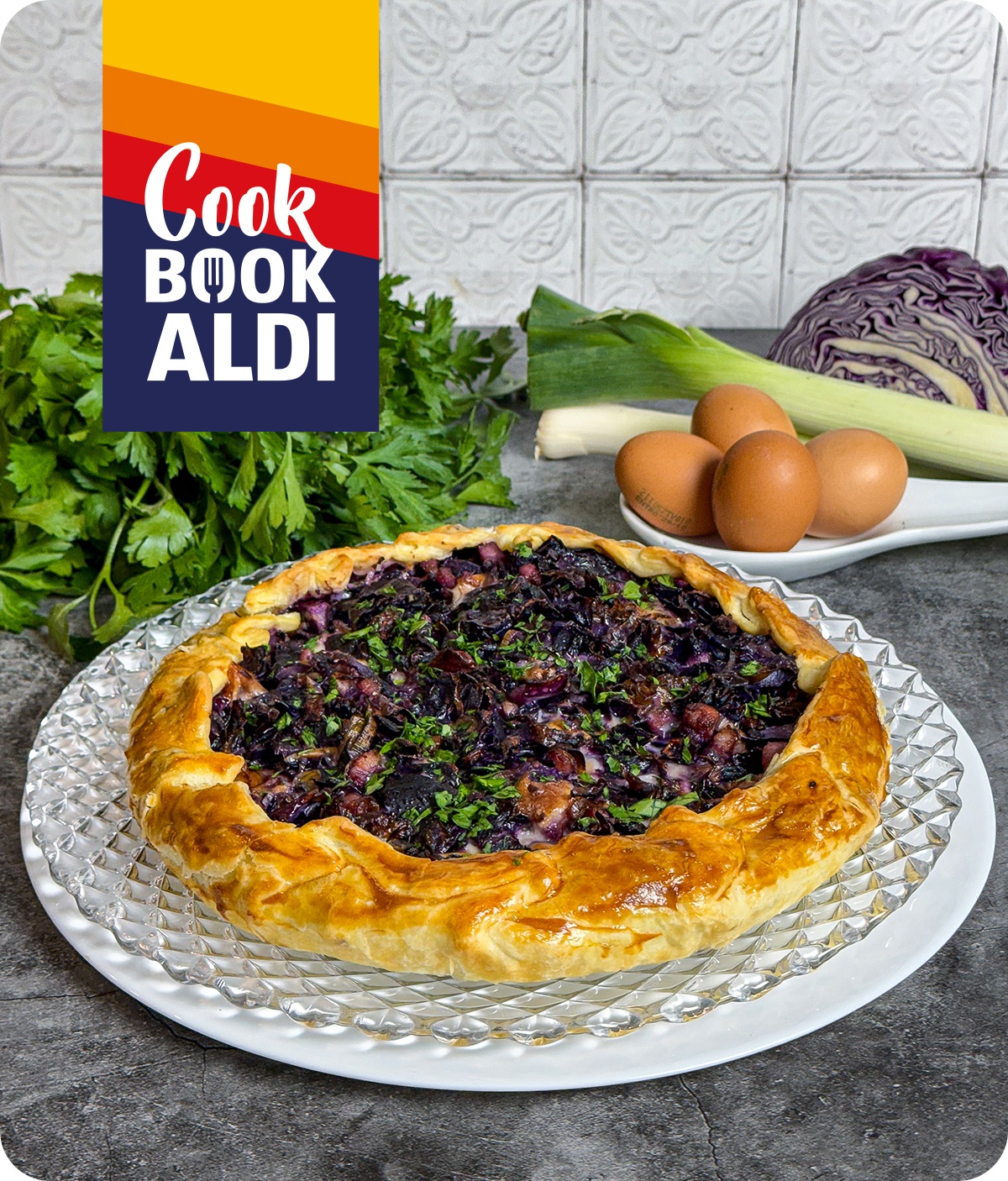 Torta salata al cavolo viola e formaggio