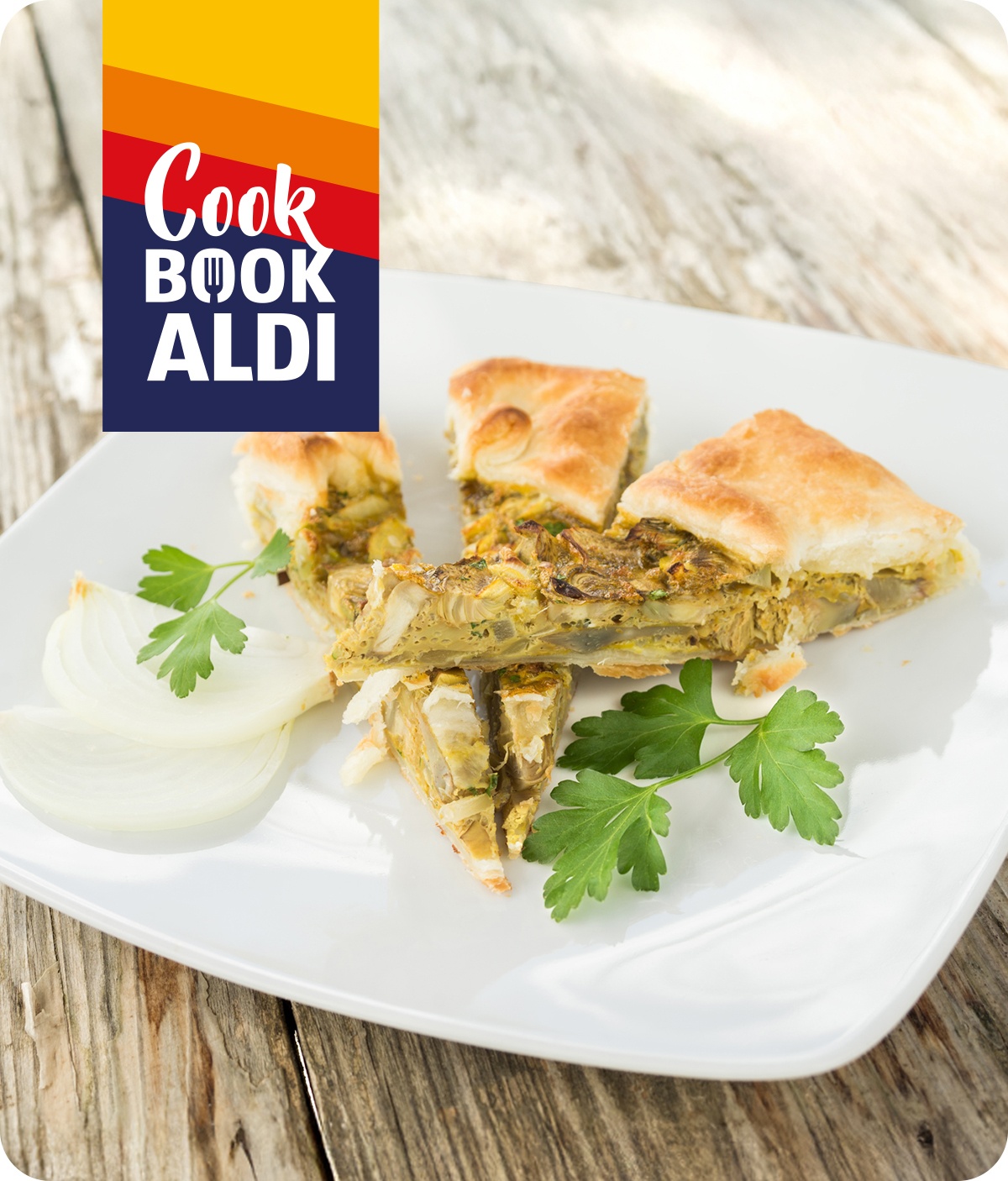 Torta salata con carciofi e formaggio