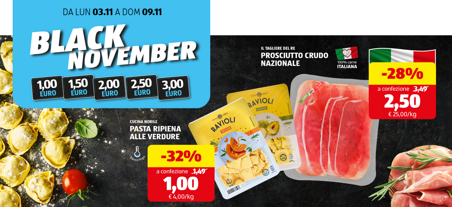 Black November da 1 a 3 €