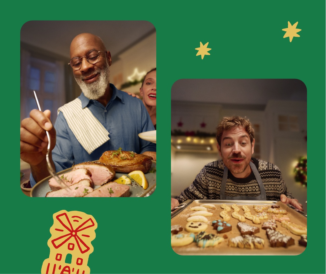 Menschen beim Backen von Weihnachtsplätzchen