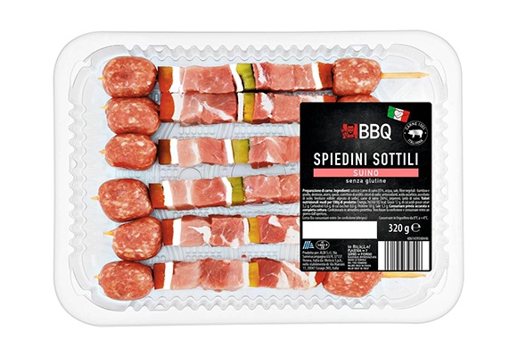 Spiedini sottili di suino