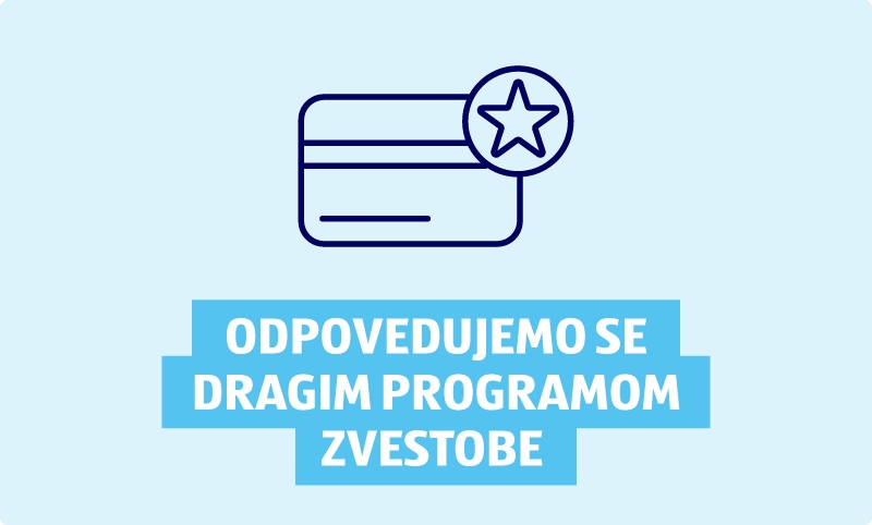 Kartica na modri podlagi