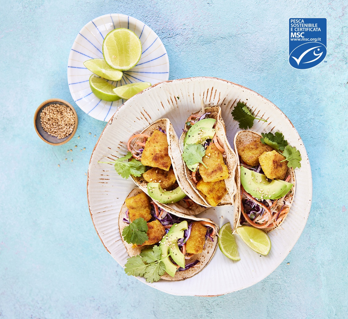 Tacos di merluzzo certificato MSC
