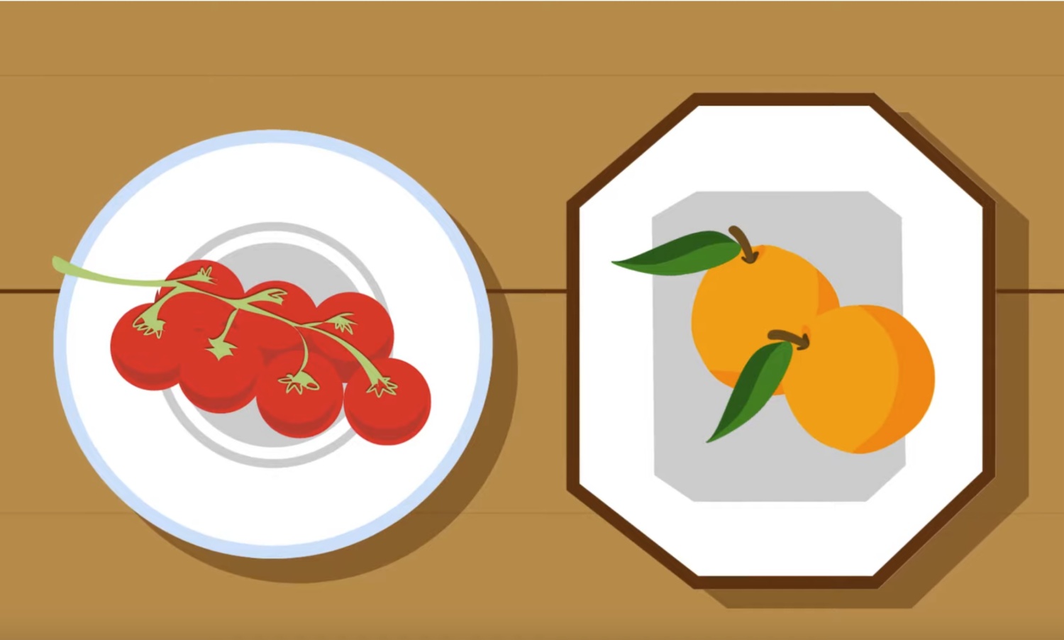 Vorschau-Grafik mit Obst auf Tellern für ein Video mit Tipps zum Lebensmittel retten.