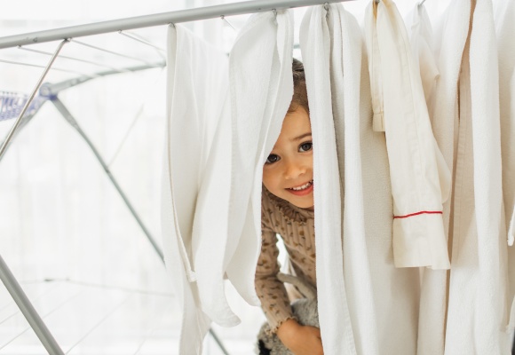 Wäsche trocknen im Winter