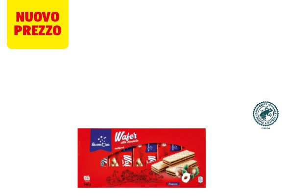 BUON΄ORA Wafer alla nocciola multipack