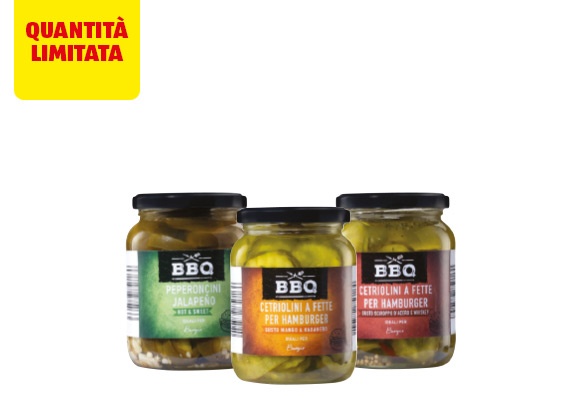 BBQ Cetrioli per burger/jalapeño