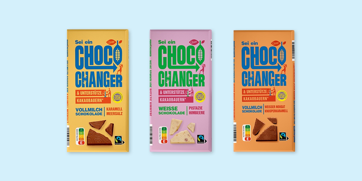 3 Tafeln Chocochanger in 3 Sorten