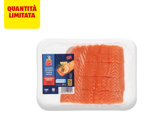Filetti di salmone porzionati