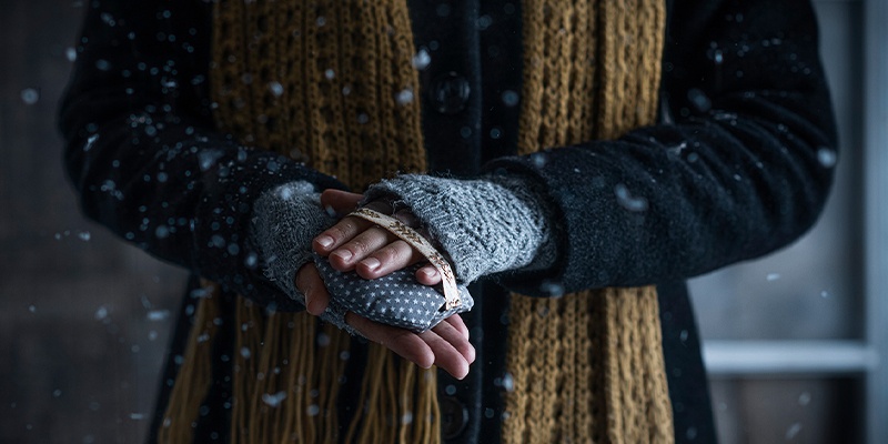 Selbstgemachter Händewärmer für den Winter  