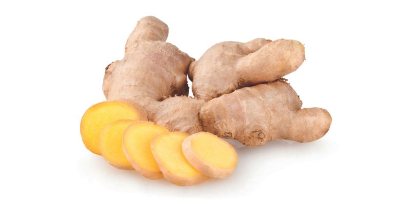 Ingver na beli podlagi