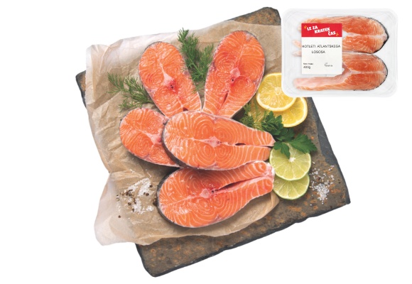 Kotleti lososa na sevrirnem krožniku