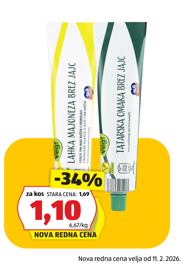 Majoneza in tatarska omaka brez jajc