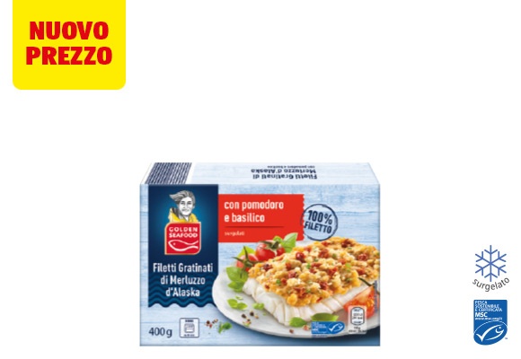 GOLDEN SEAFOOD Merluzzo d'Alaska gratinato