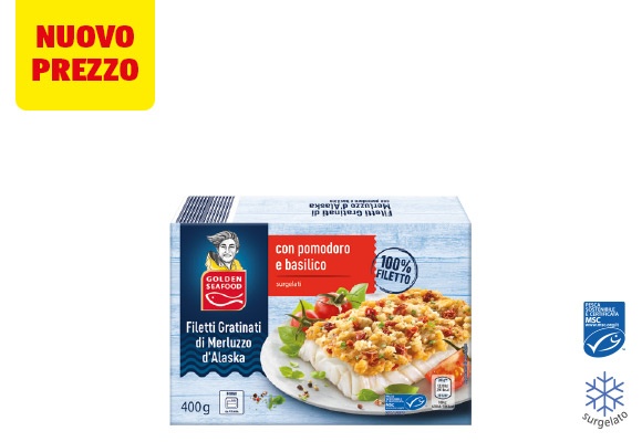 GOLDEN SEAFOOD Merluzzo d'Alaska gratinato