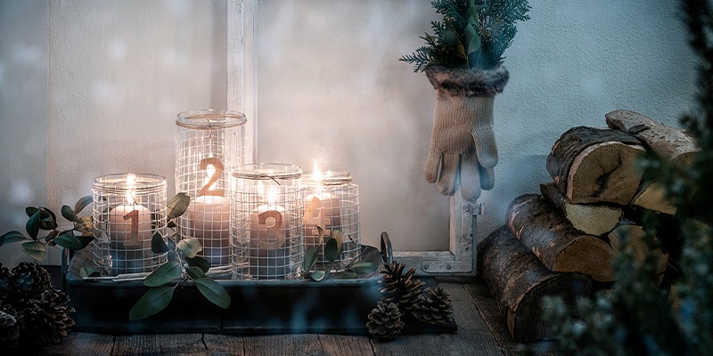 Leuchtender Adventkranz für den Garten 