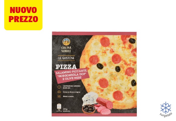 CUCINA NOBILE Pizza salamino gorgonzola DOP e olive nere