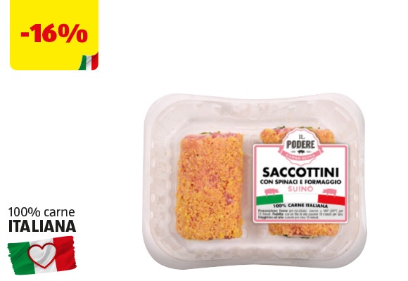 IL PODERE Saccottini di suino con spinaci e formaggio