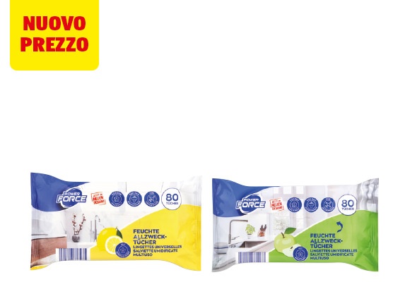 POWER FORCE Salviette umidificate multiuso