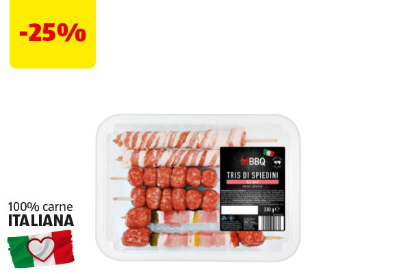 BBQ Tris di spiedini di suino