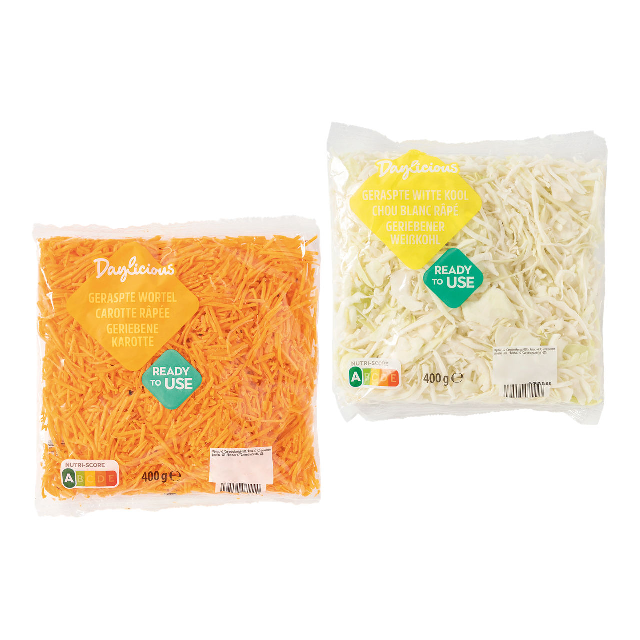 DAYLICIOUS® Geraspte wortelen of wittekool