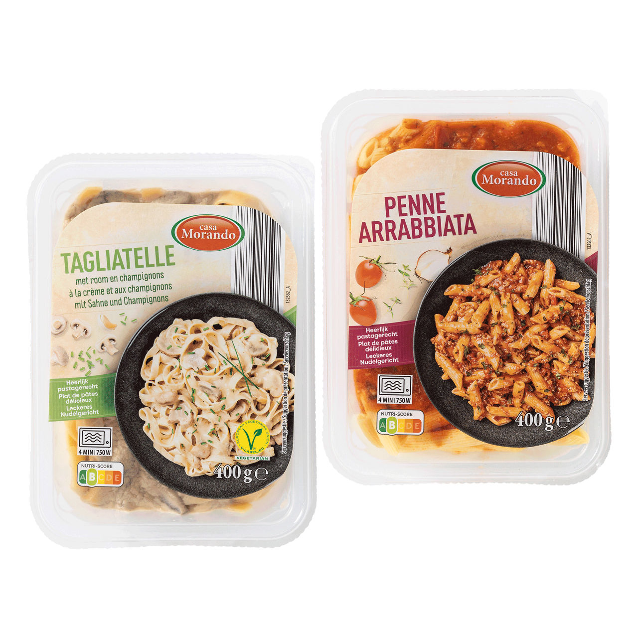 CASA MORANDO® Tagliatelle champignons of penne arrabbiata