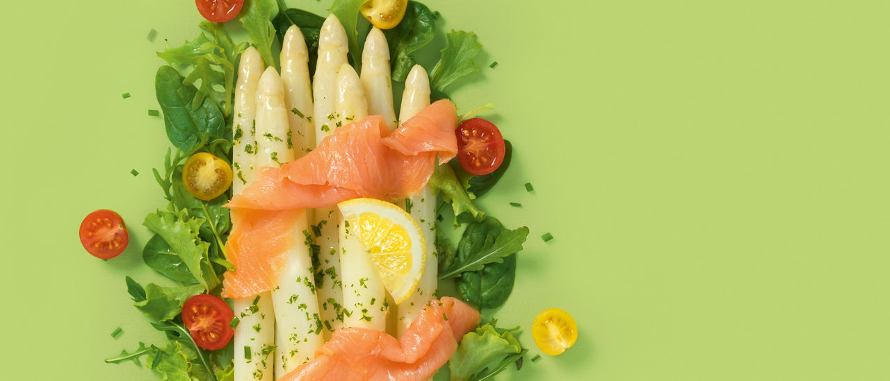 Salade met asperges en gerookte zalm van ALDI