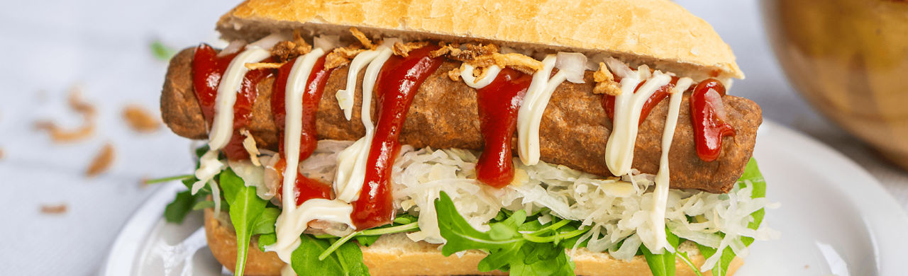 Hotdog frikandel speciaal met zuurkool 