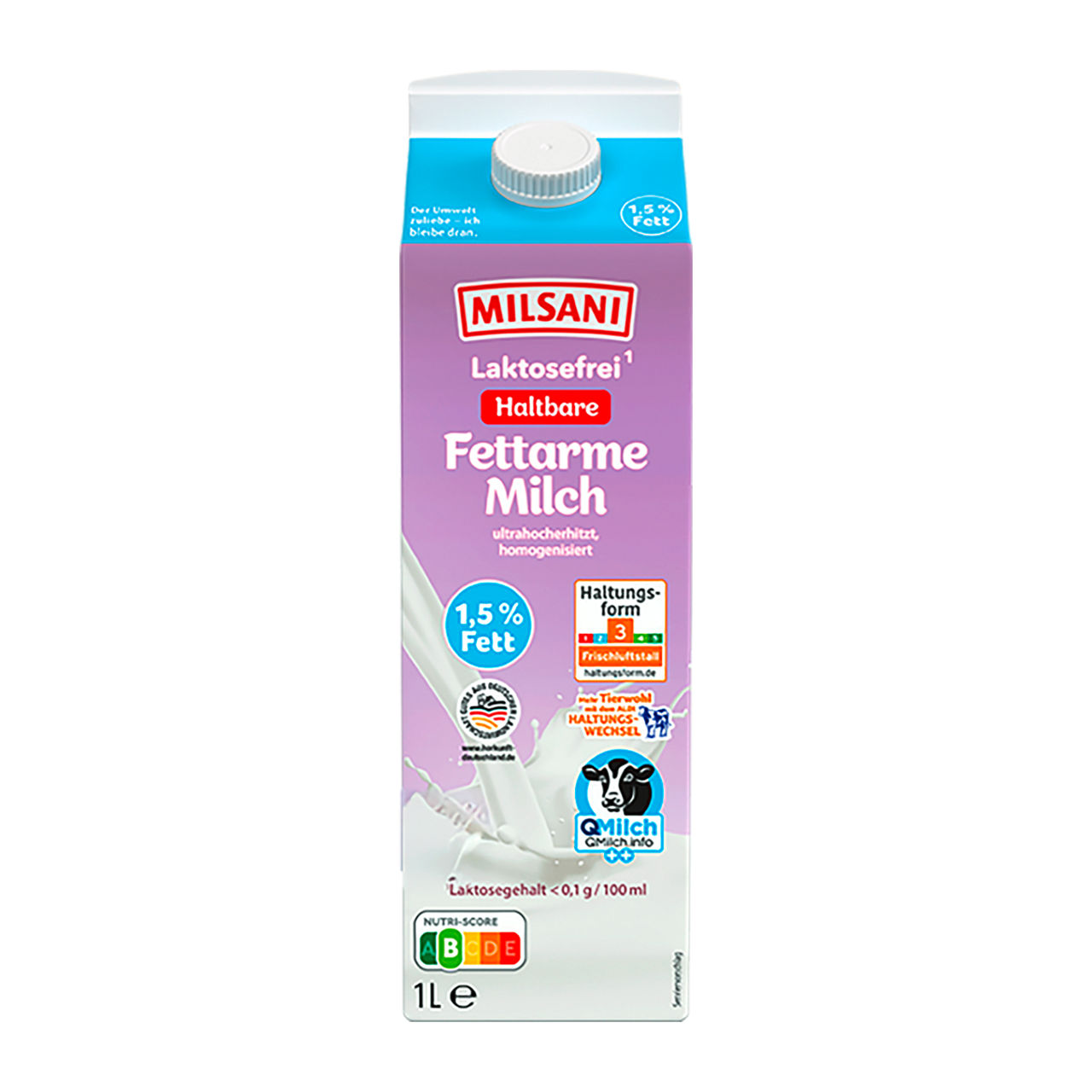 Fettarme laktosefreie H-Milch