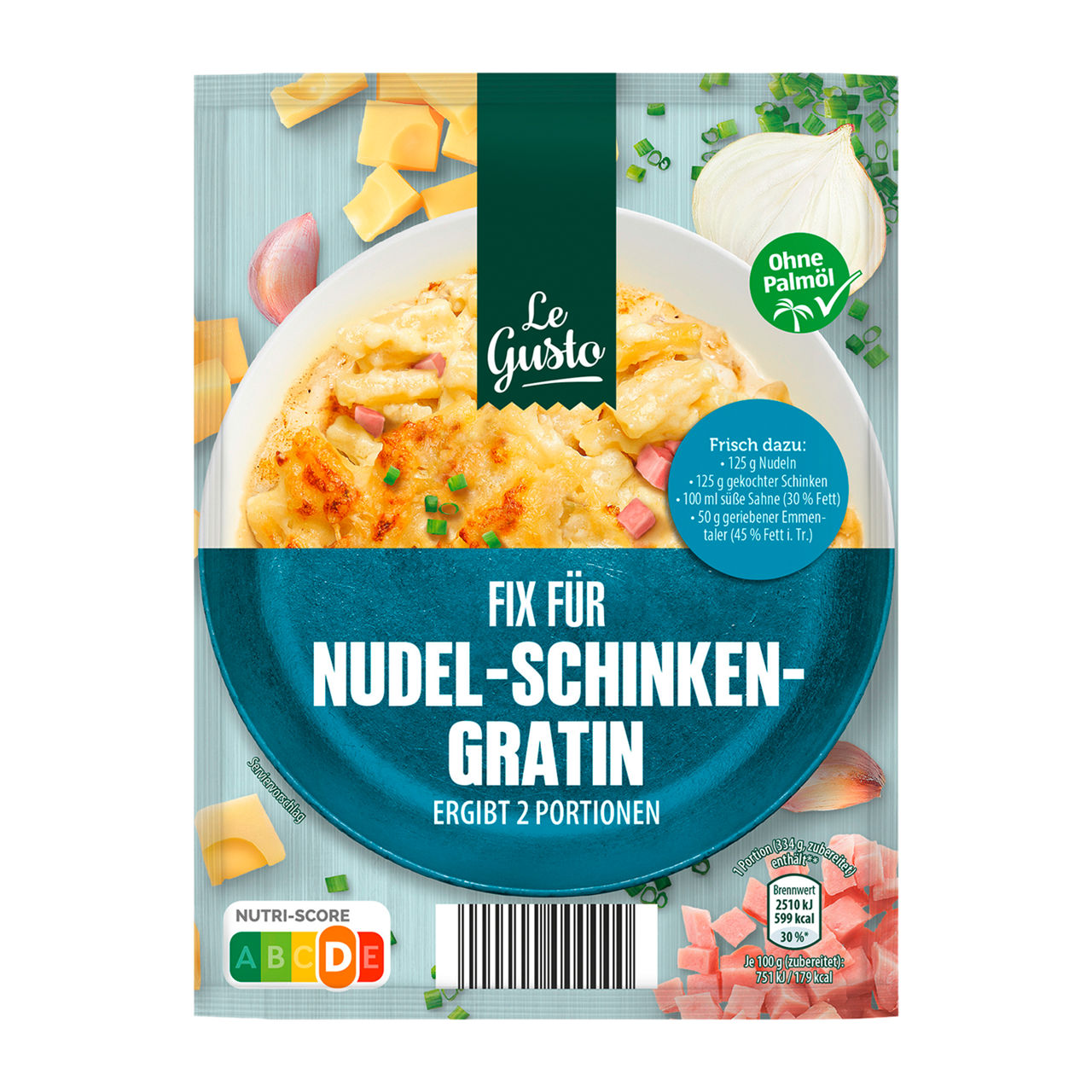Fix Nudel-Schinken-Gratin