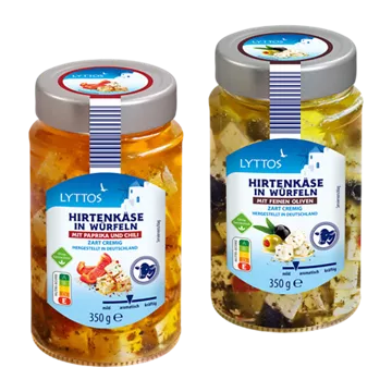 Hirtenkäse in Würfeln