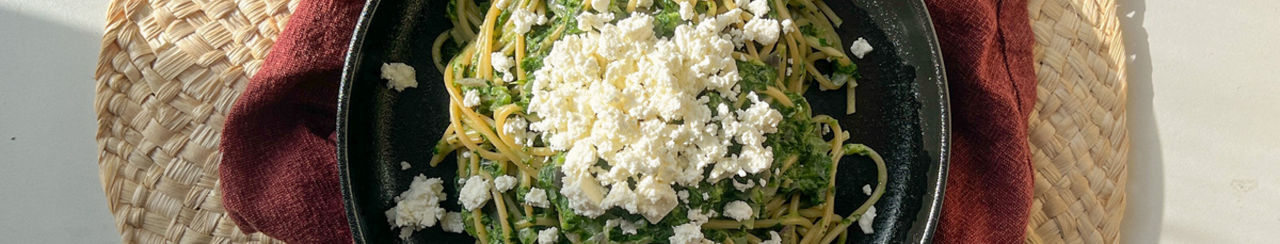 Pasta met spinazie & feta ALDI