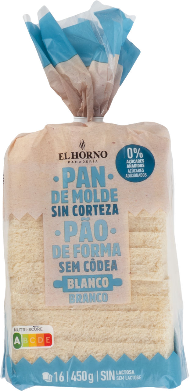 Pan de molde sin corteza 450 g