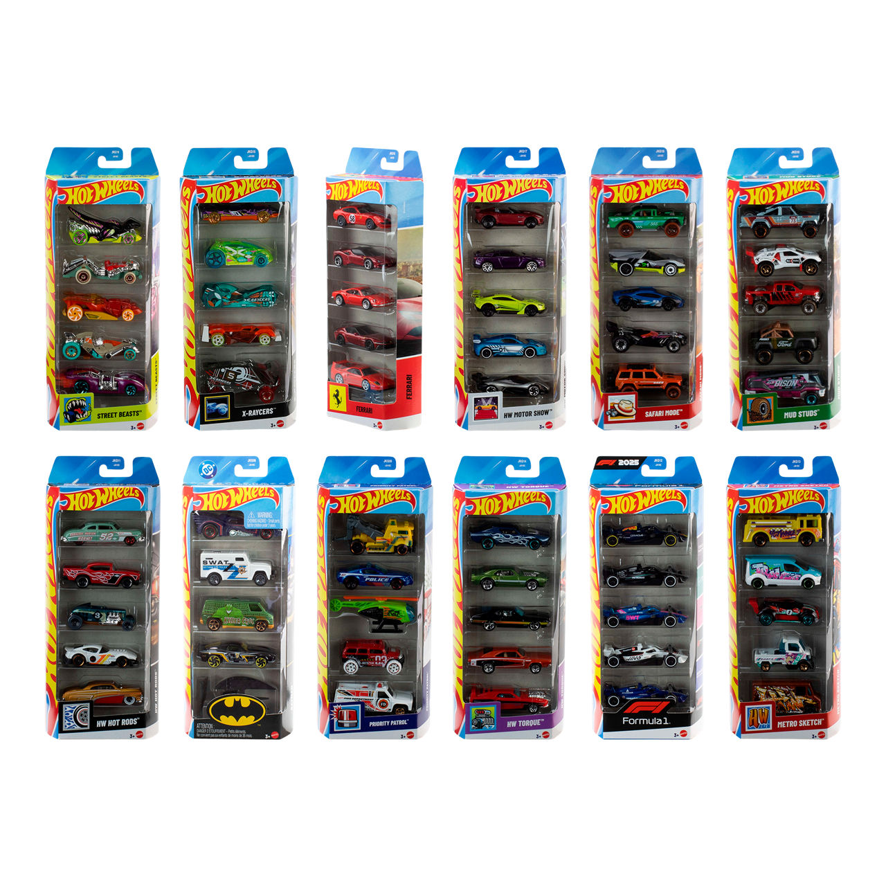 MATTEL Hot Wheels-autootjes, 5 st.