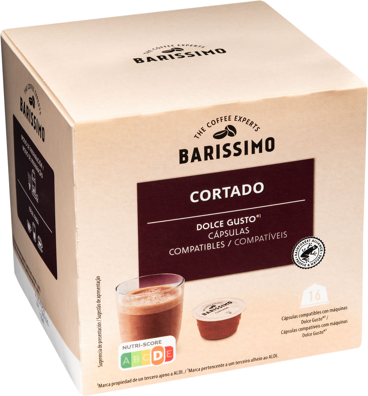 Cápsulas de café cortado 16 cápsulas
