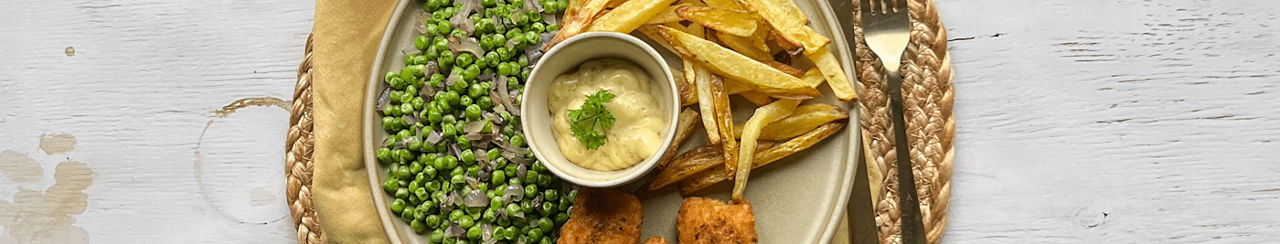 Fish and chips met dopwerten