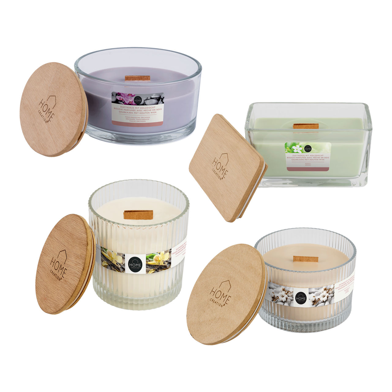 HOME CREATION Geurkaars met houten lont