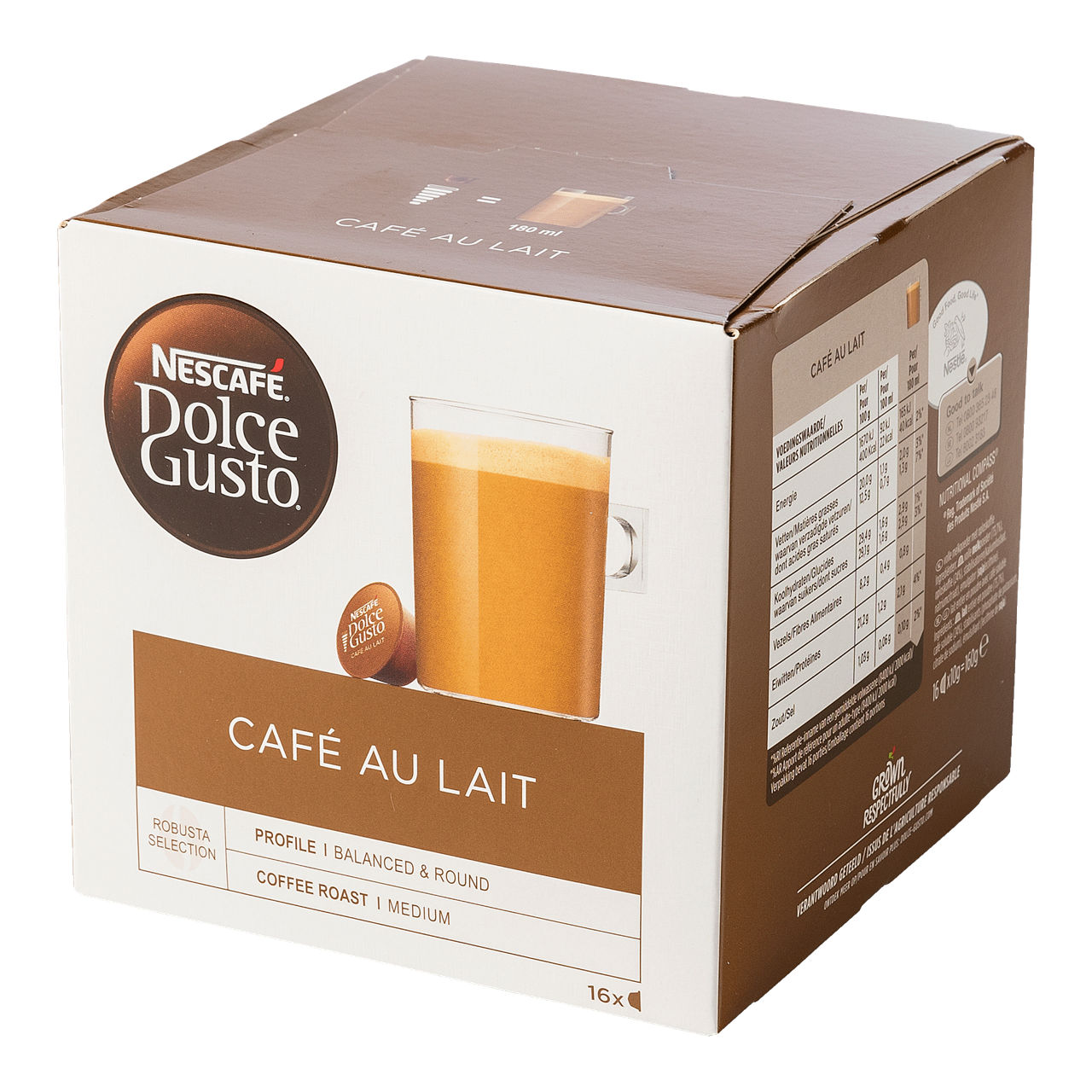 Capsules Nescafé Dolce Gusto café au lait, 16 st.