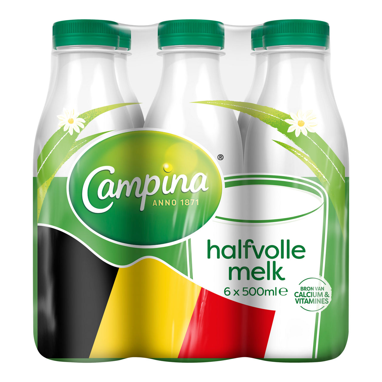 CAMPINA Halfvolle melk, 6 st. (6 x 500 ml)