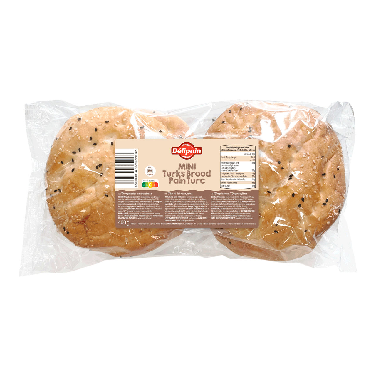 DÉLIPAIN Turks minibrood, 4 st. (4 x 100 g)