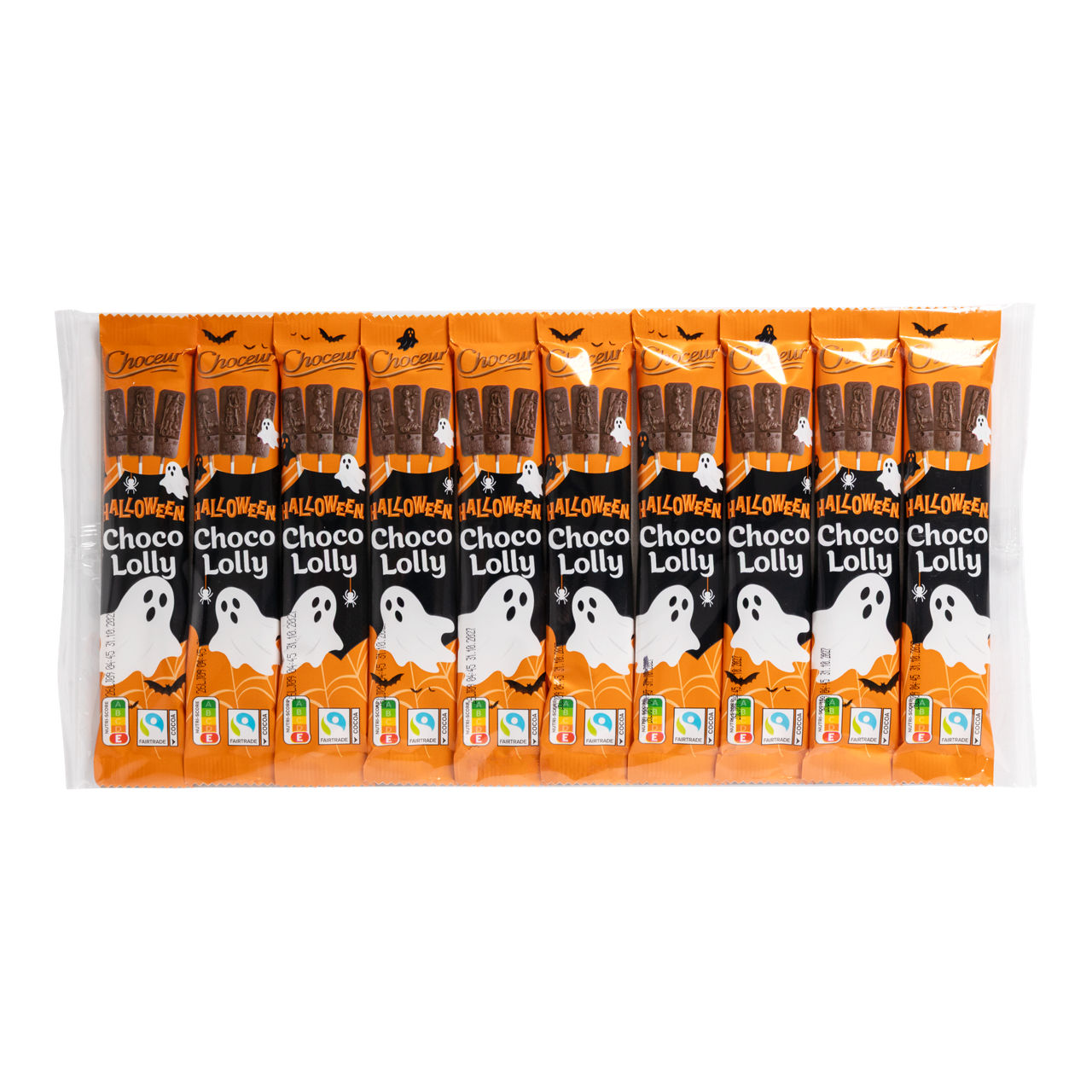 CHOCEUR Halloweenlolly’s van chocolade, 10 st. (150 g)