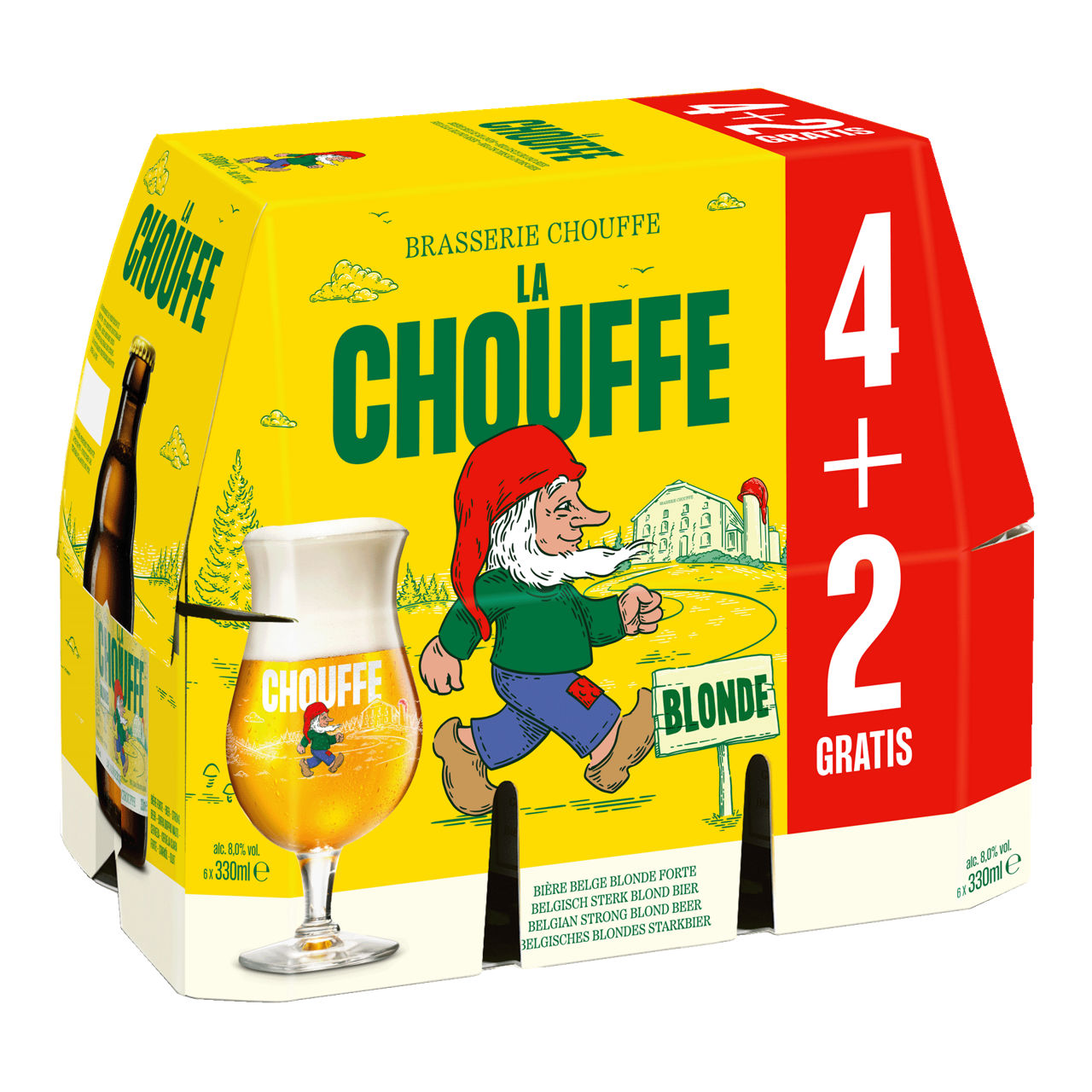 LA CHOUFFE Blond bier, 6 st. (6 x 33 cl)