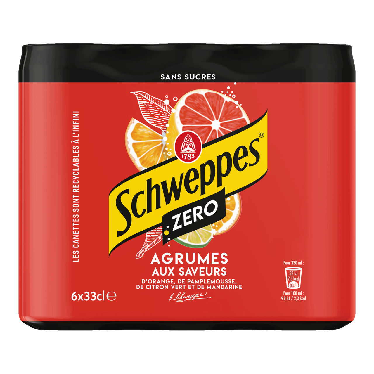SCHWEPPES Agrumes zero, 6 st. (6 x 33 cl)