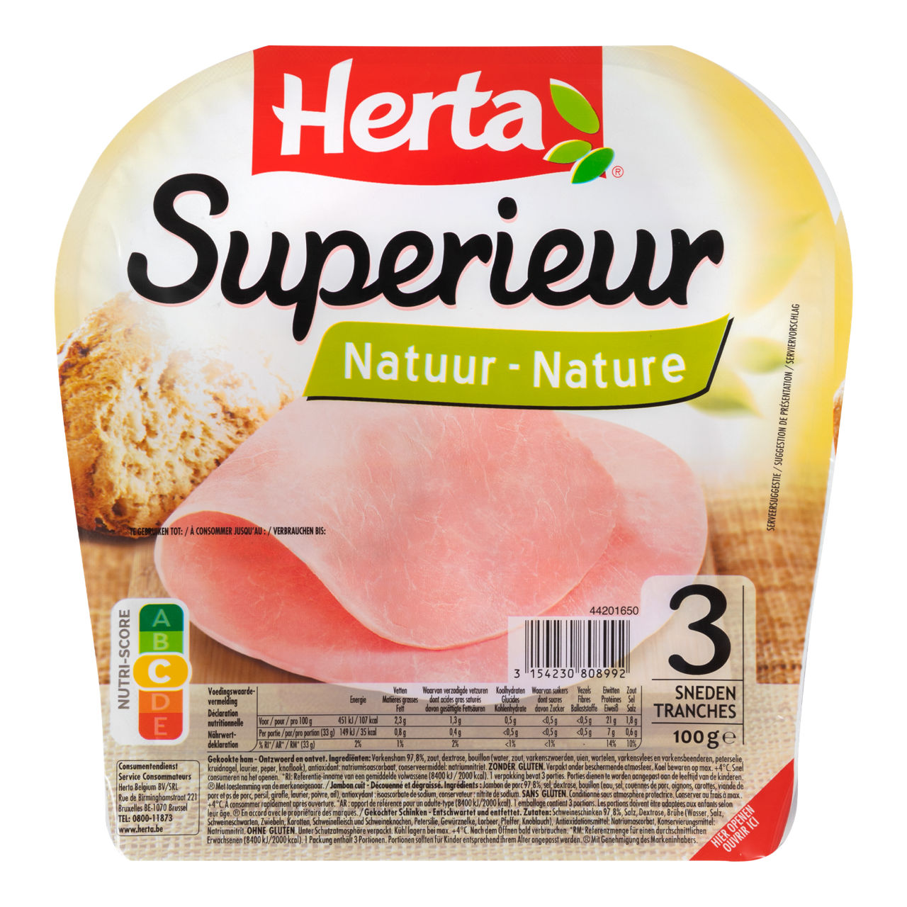 HERTA® Ham, 3 sneden