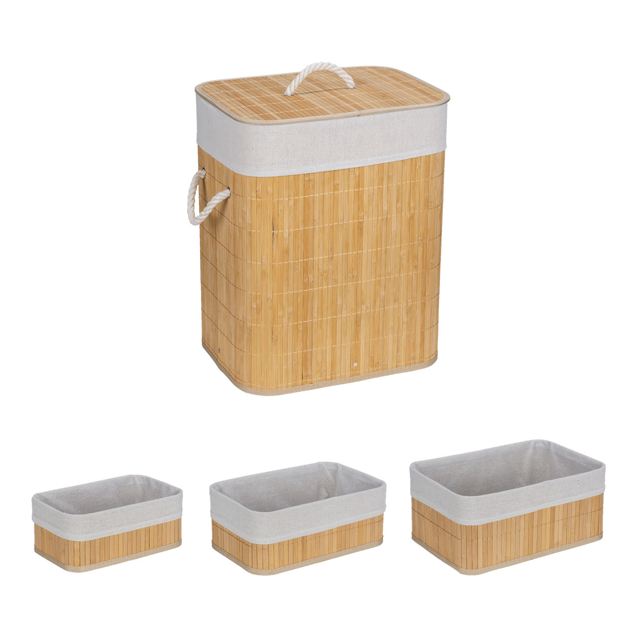 HOME CREATION Bamboe wasmand of bamboe mandjes