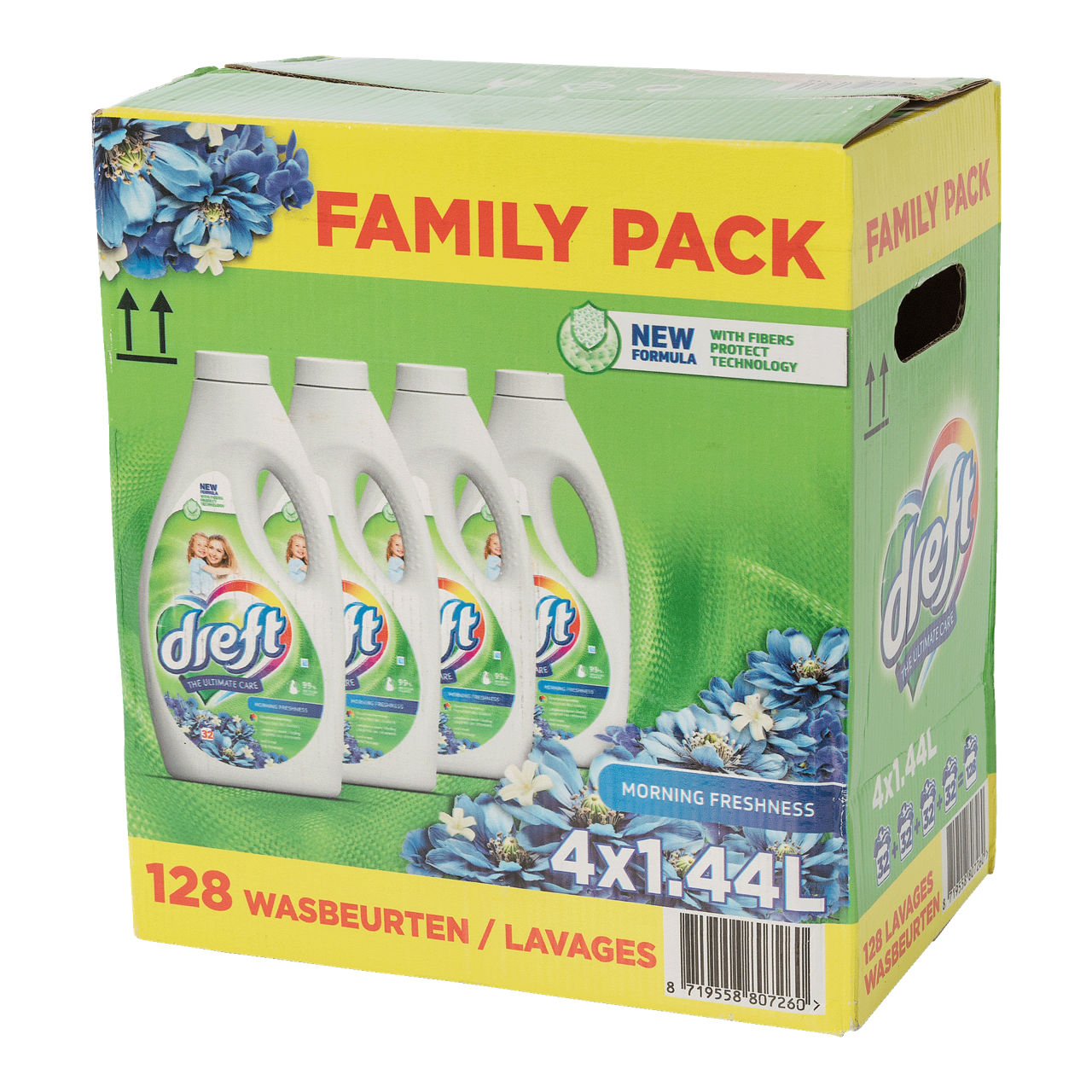 DREFT Vloeibaar wasmiddel, family pack (4 x 32 wasbeurten)