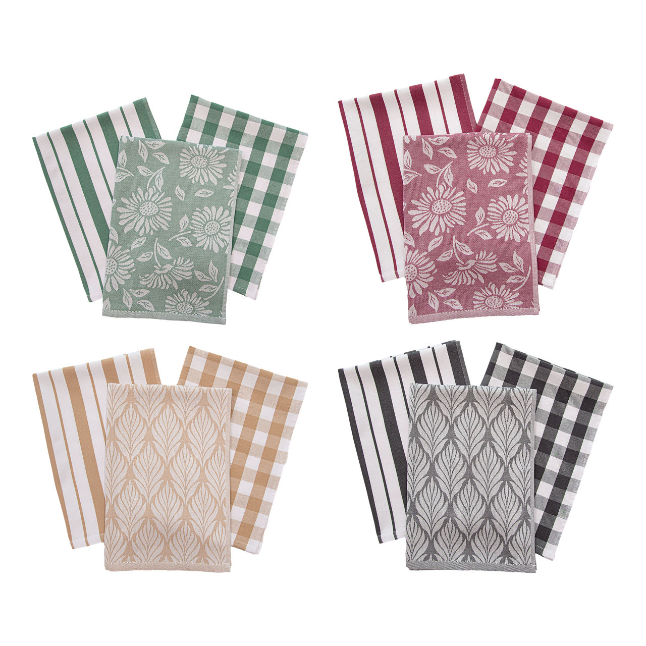 CROFTON Jacquardkeukenhanddoeken, 3 st.