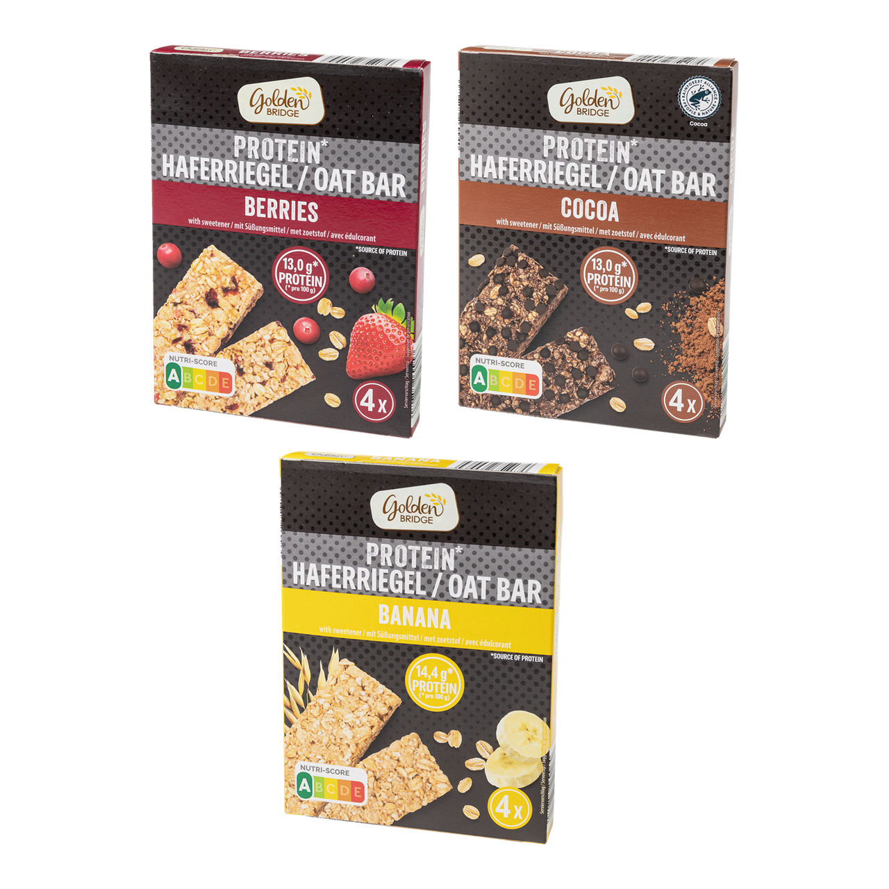 GOLDEN BRIDGE Natural protein oat bar (3 x 140 g)