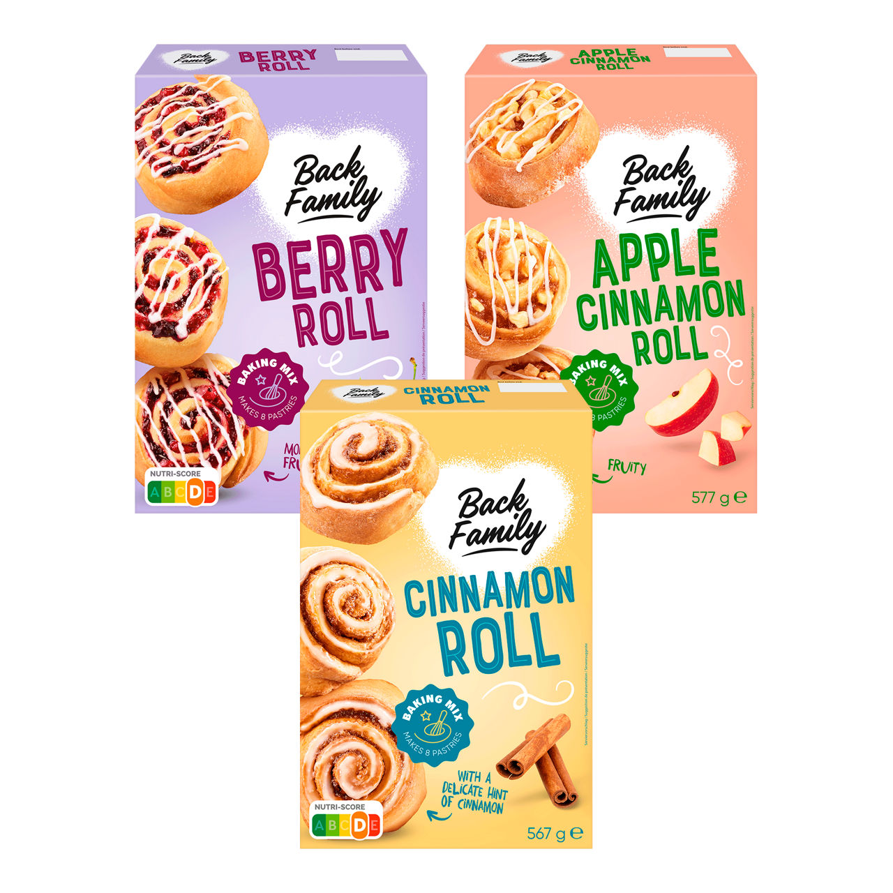 BACK FAMILY Bakmix voor kaneelbroodjes (460 g/567 g/577 g)